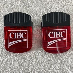 5/$35 CIBC Burgundy Plastic Magnetic Clips x2